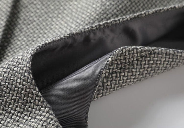 solovedress Grey Women’s Sleeveless Cropped Vest – V-Neck Single Breasted, Fully Lined