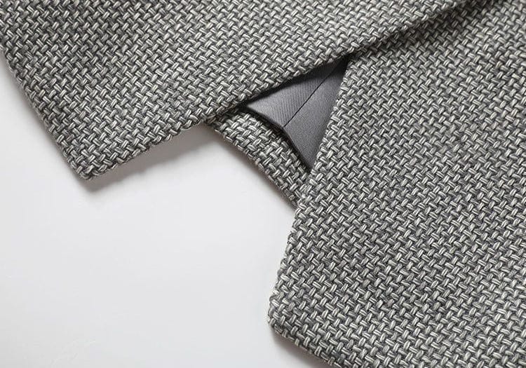 solovedress Grey Women’s Sleeveless Cropped Vest – V-Neck Single Breasted, Fully Lined