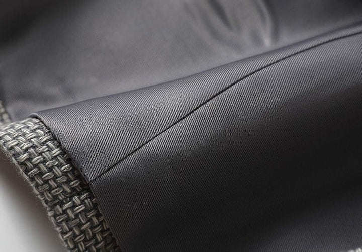 solovedress Grey Women’s Sleeveless Cropped Vest – V-Neck Single Breasted, Fully Lined