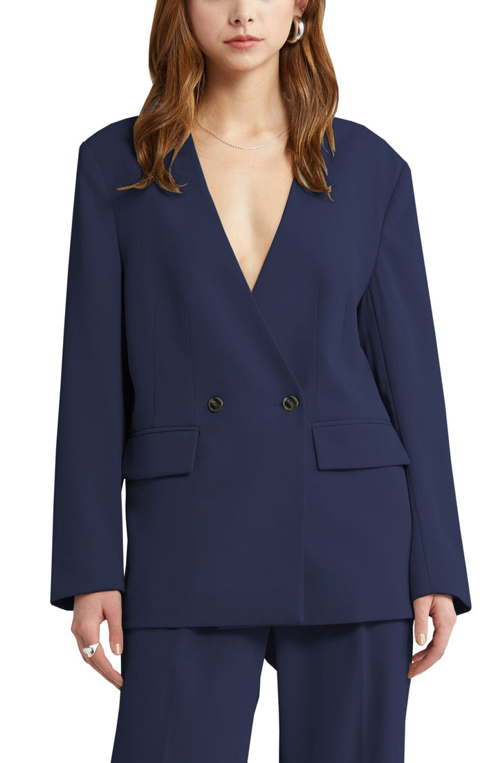 solovedress Leisure 2 Piece V Neck Women's Suit (Blazer+Pants）