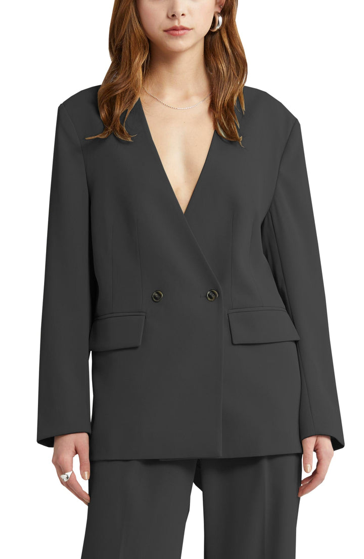 solovedress Leisure 2 Piece V Neck Women's Suit (Blazer+Pants）