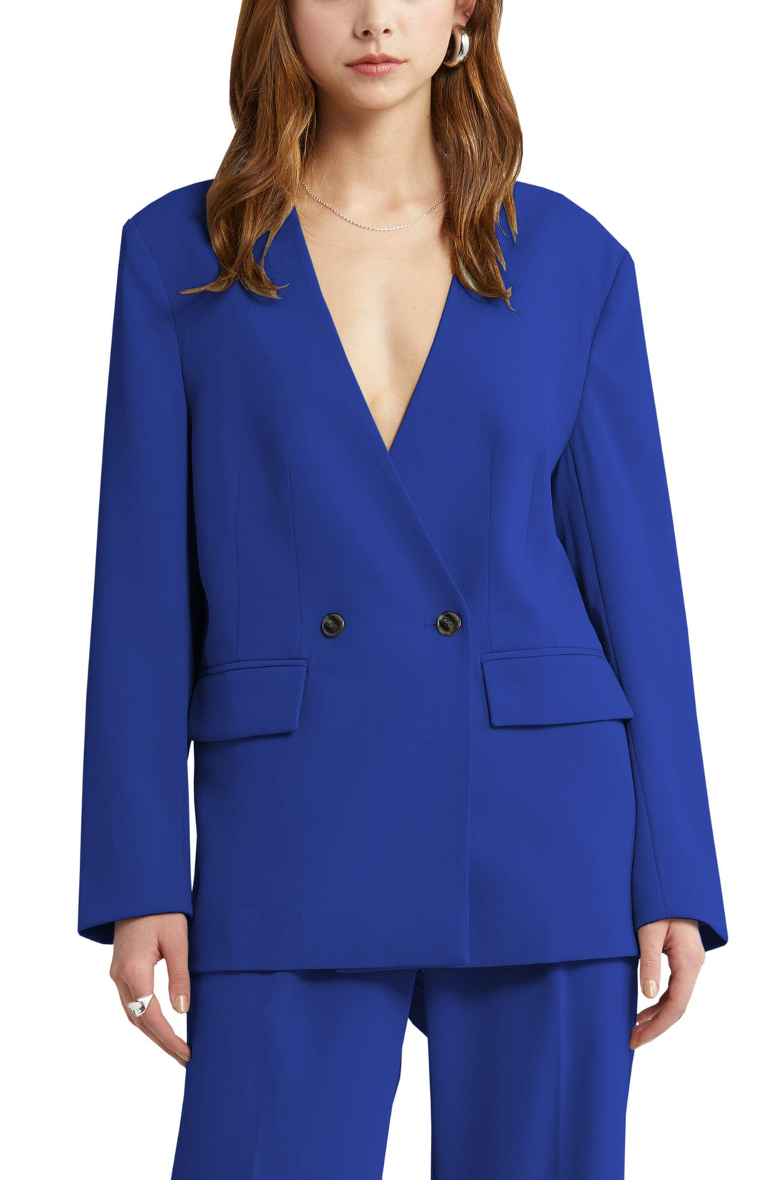solovedress Leisure 2 Piece V Neck Women's Suit (Blazer+Pants）