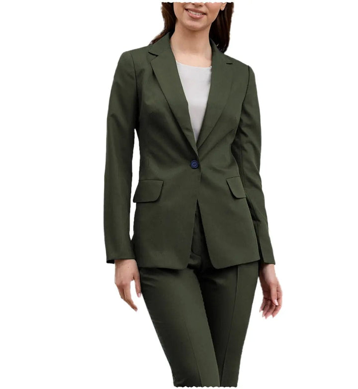solovedress Leisure Single Buttons Notch Lapel Wowen Suit (Blazer+Pants)