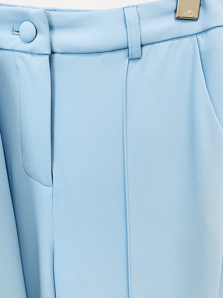 solovedress Light Blue 2 Piece Peak Lapel Single Breasted Slim Fit Women's Suit
