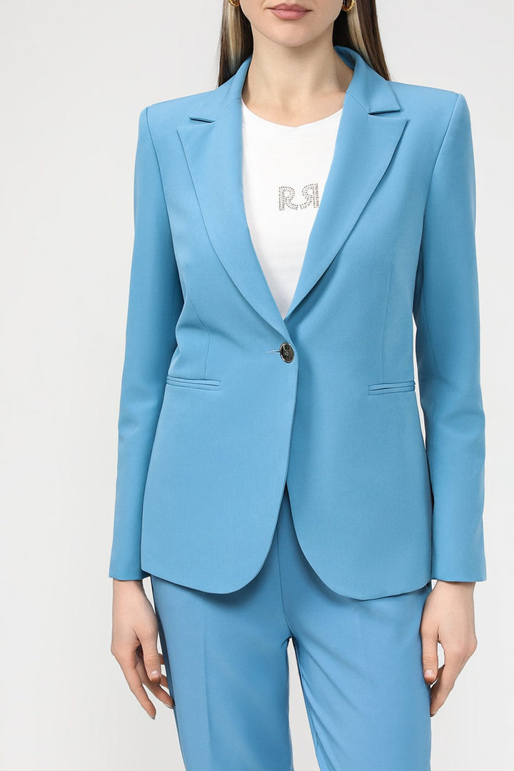 solovedress Light Blue 2 Piece Peak Lapel Women's Suit