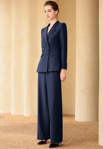 solovedress Red Double Breasted Women's Suit 2 Piece Set (Blazer + Pants)