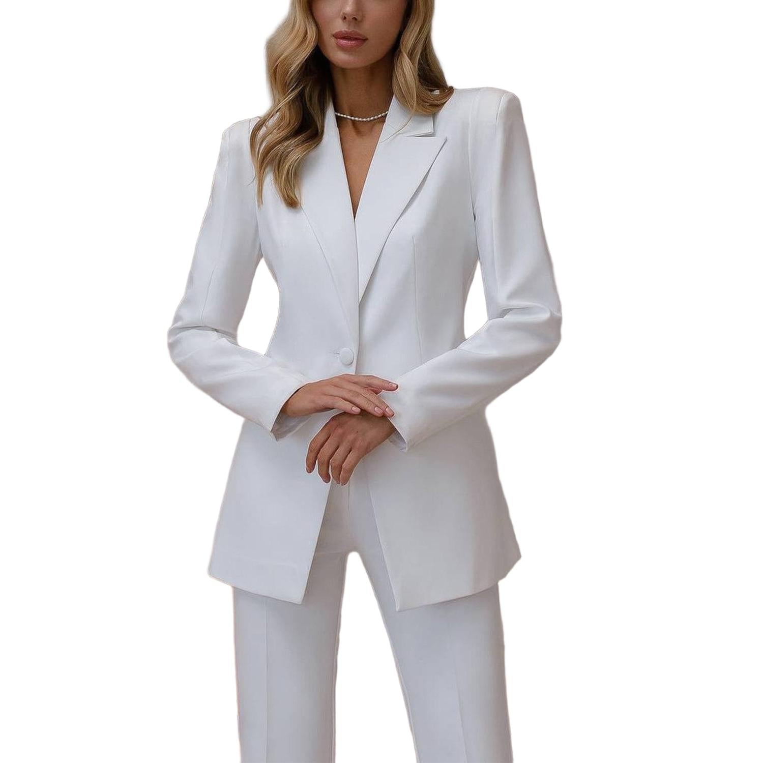 Peak Lapel White Wool Dinner Jacket White Wool Blends Double