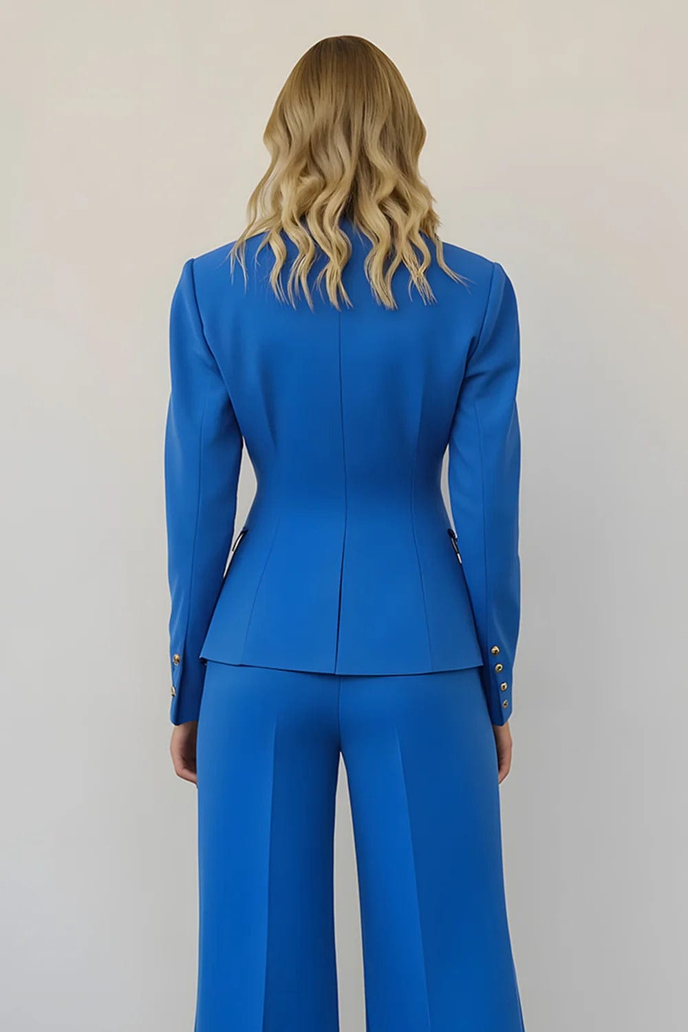 solovedress SoloveDress Women’s Blue 2-Piece Single-Breasted Suit