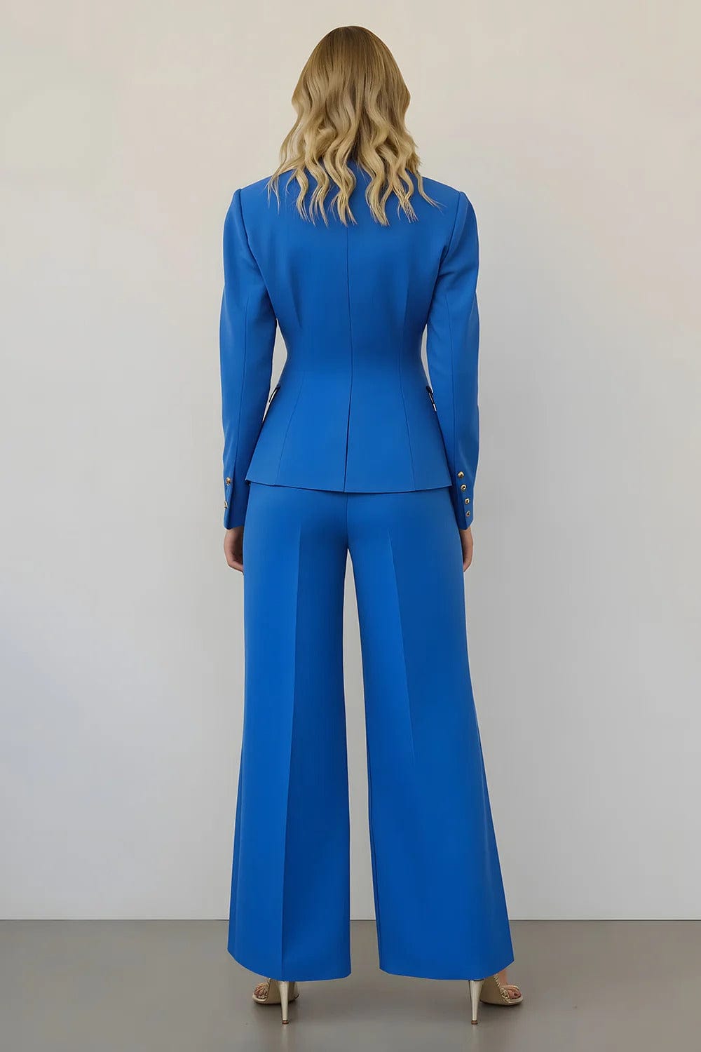 solovedress SoloveDress Women’s Blue 2-Piece Single-Breasted Suit