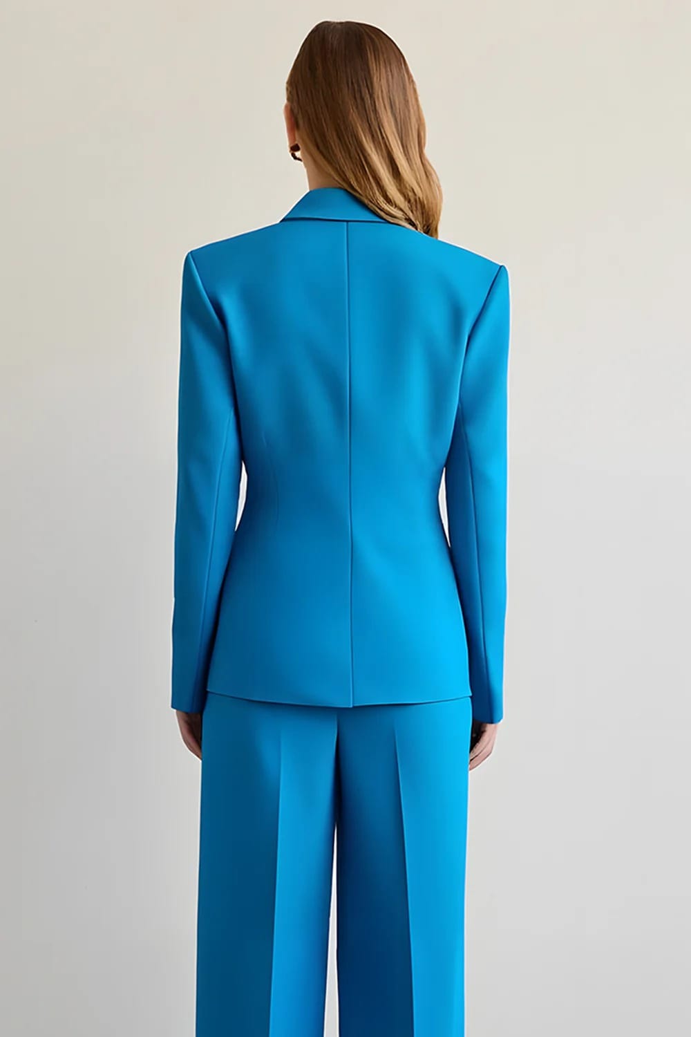 solovedress SoloveDress Women’s Blue Single-Breasted 2-Piece Suit
