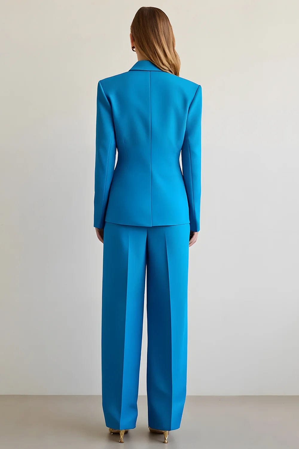 solovedress SoloveDress Women’s Blue Single-Breasted 2-Piece Suit