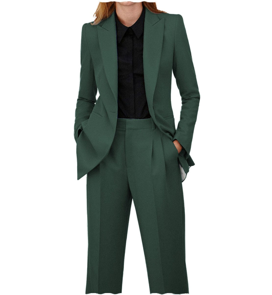 solovedress SoloveDress Women Suit 2 Piece Peak Lapel Blazer and Pants