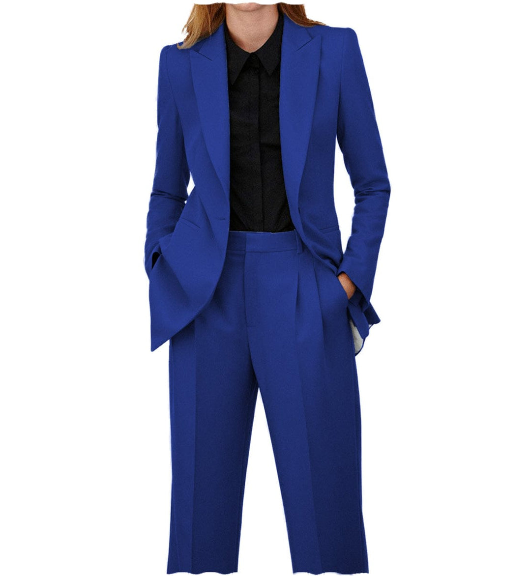 solovedress SoloveDress Women Suit 2 Piece Peak Lapel Blazer and Pants
