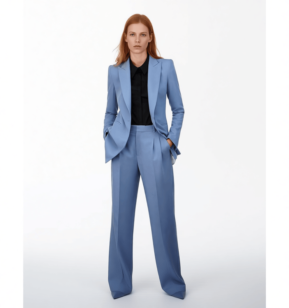 solovedress SoloveDress Women Suit 2 Piece Peak Lapel Blazer and Pants