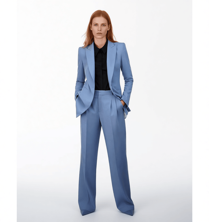 solovedress SoloveDress Women Suit 2 Piece Peak Lapel Blazer and Pants
