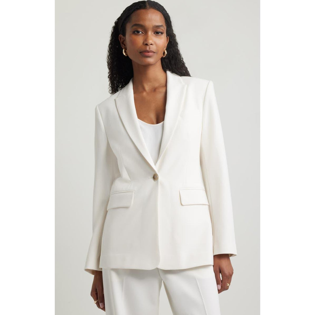 SoloveDress Women's 2 Piece White Solid Suit Peak Lapel Single Butt... White / US 6 SoloveDress Women's 2 Piece White Solid Suit Peak Lapel Single Butt... White / US 6