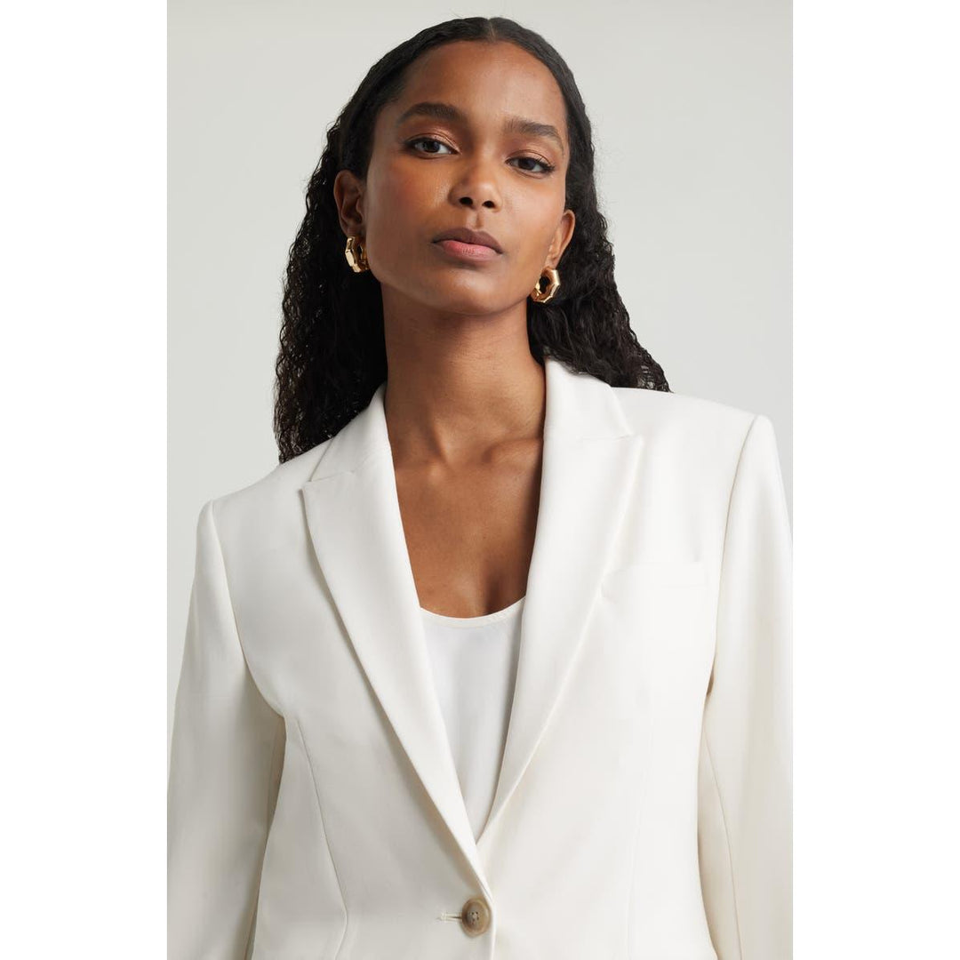 SoloveDress Women's 2 Piece White Solid Suit Peak Lapel Single Butt... White / US 6 SoloveDress Women's 2 Piece White Solid Suit Peak Lapel Single Butt... White / US 6