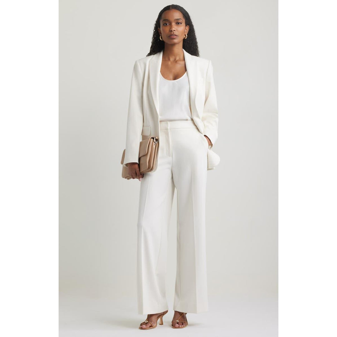 Solovedress Women's 2 Piece White Solid Suit Peak Lapel Single Butt... White / US 16 Solovedress Women's 2 Piece White Solid Suit Peak Lapel Single Butt... White / US 16