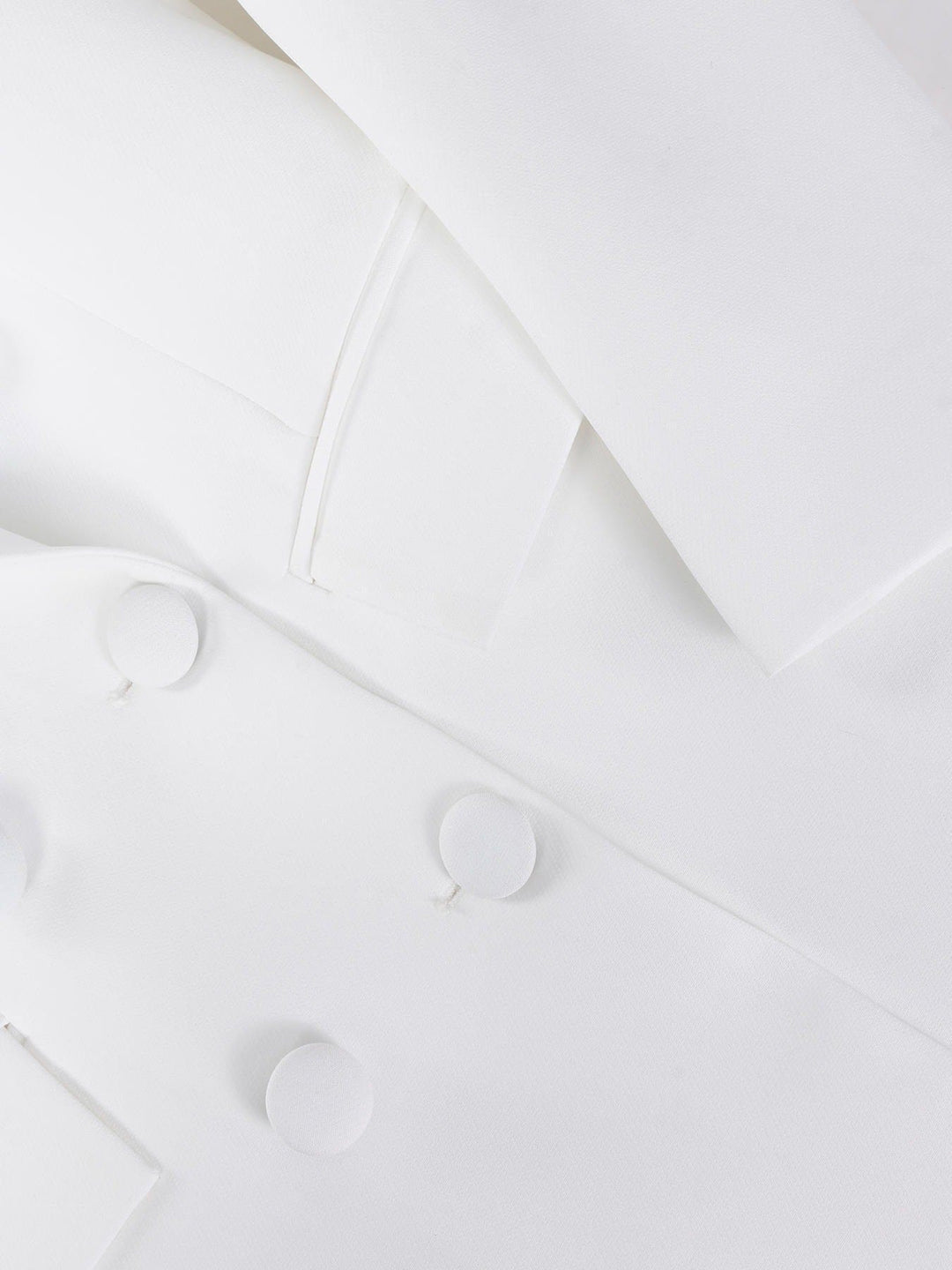 solovedress White Women’s Double Breasted Blazer – Peak Lapel, Fully Lined