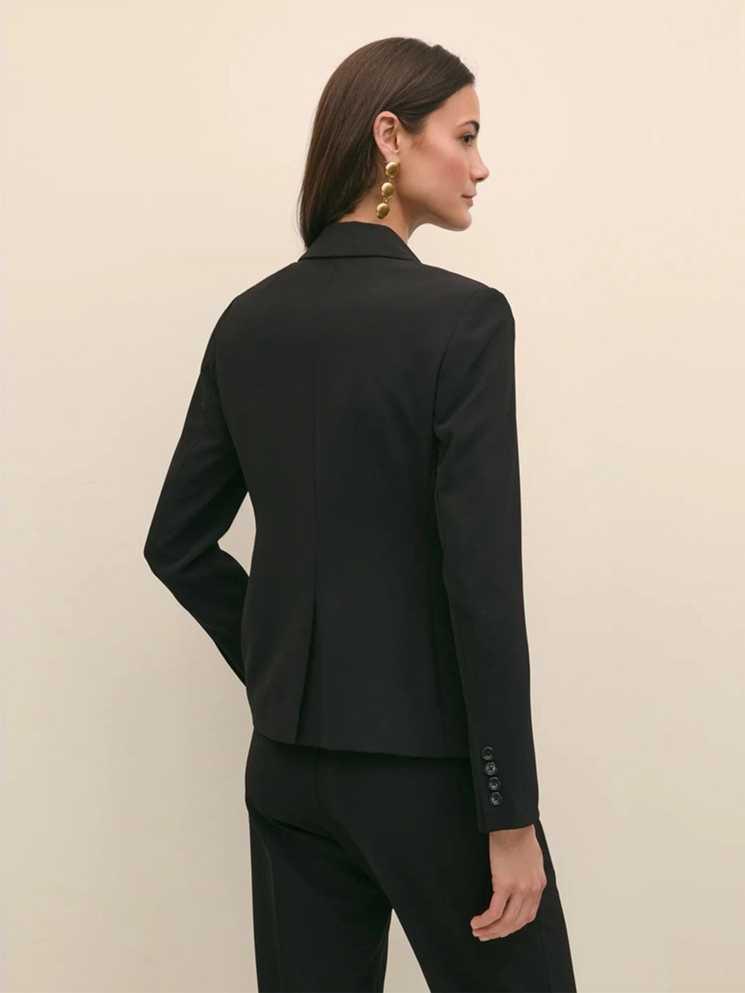 solovedress Women’s Black Two-Piece Suit – Blazer & Pants | Peak Lapel
