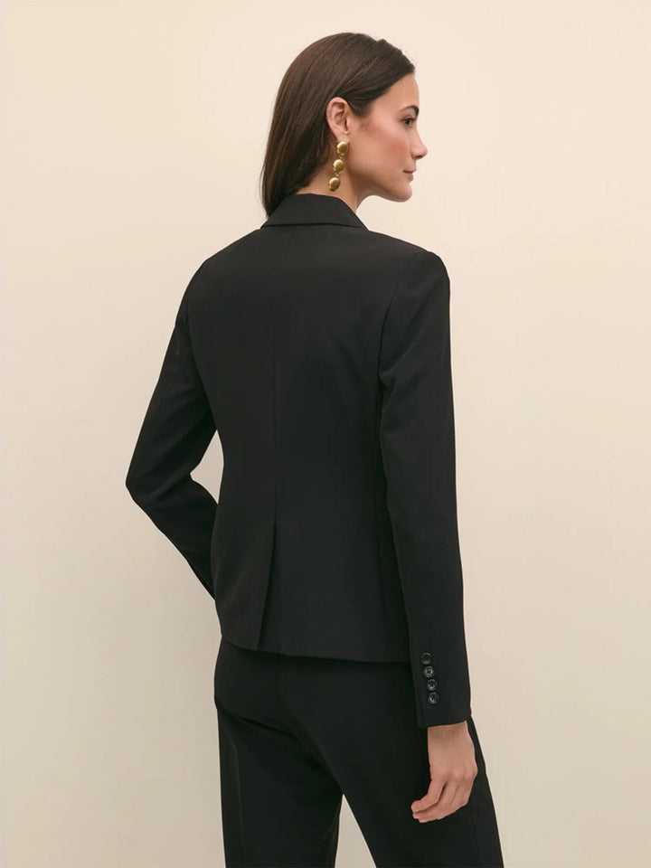 solovedress Women’s Black Two-Piece Suit – Blazer & Pants | Peak Lapel