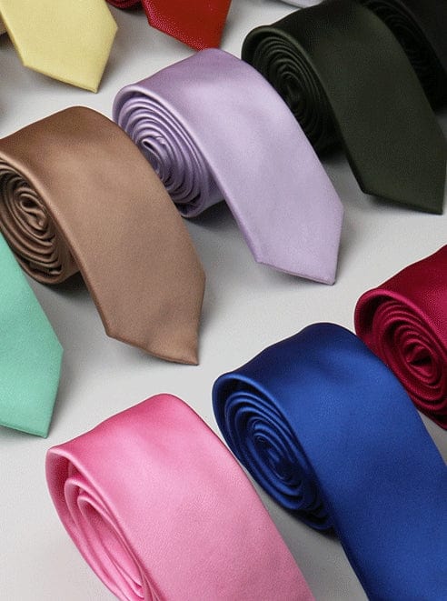 solovedress Women's Business Microfiber Waterproof Solid Color Satin Tie