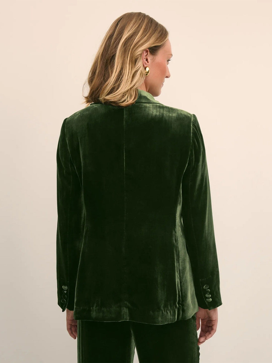 solovedress Women’s Dark Green Velvet Suit – Blazer & Pants