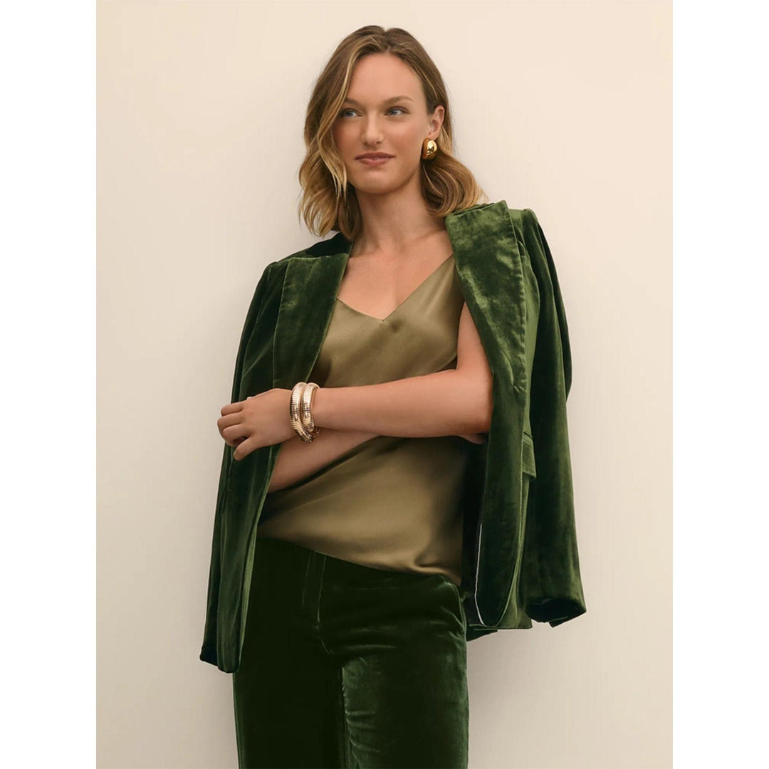 Solovedress Women's 2 Piece Dark Green Solid Velvet Suit Notch Lape... Dark Green / US 10 Solovedress Women's 2 Piece Dark Green Solid Velvet Suit Notch Lape... Dark Green / US 10