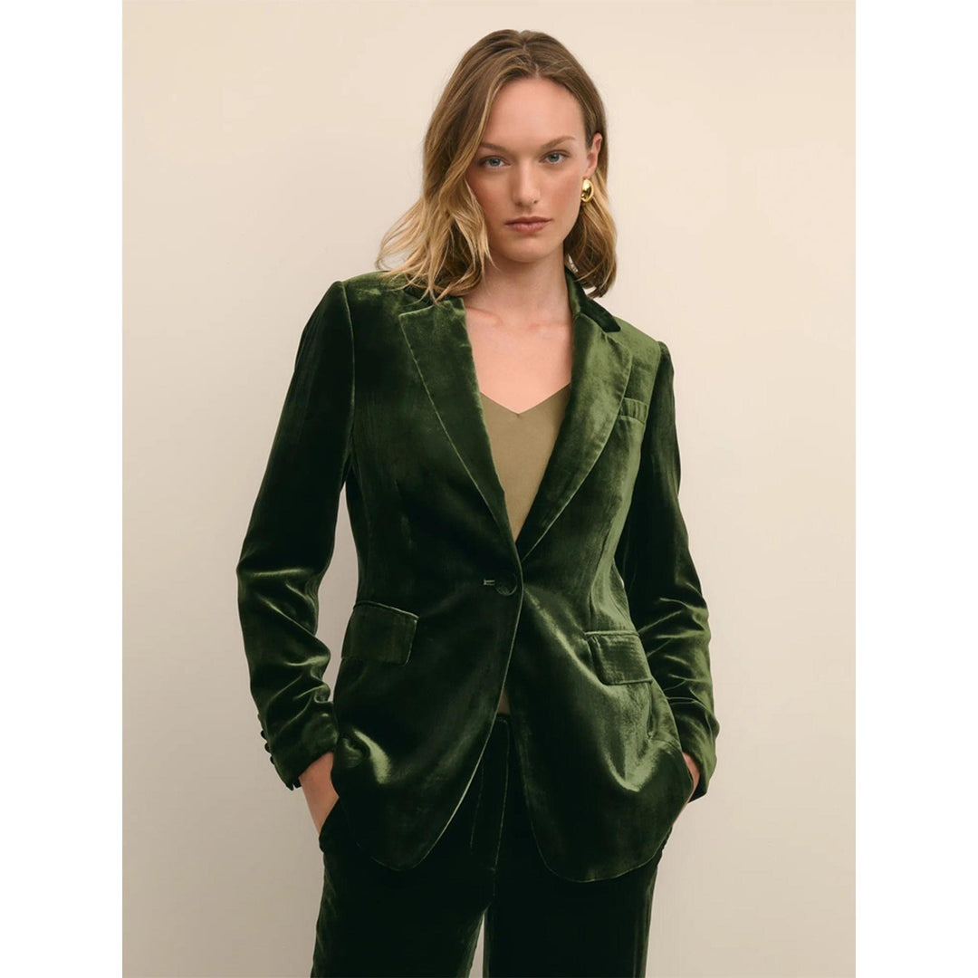 Solovedress Women's 2 Piece Dark Green Solid Velvet Suit Notch Lape... Dark Green / US 10 Solovedress Women's 2 Piece Dark Green Solid Velvet Suit Notch Lape... Dark Green / US 10