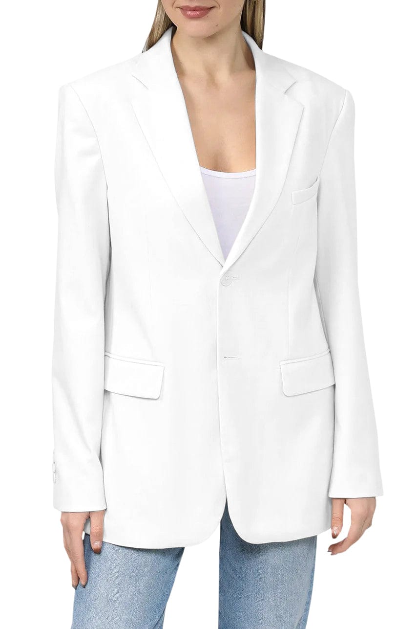 solovedress Women's Notch Lapel Double Button Blazer