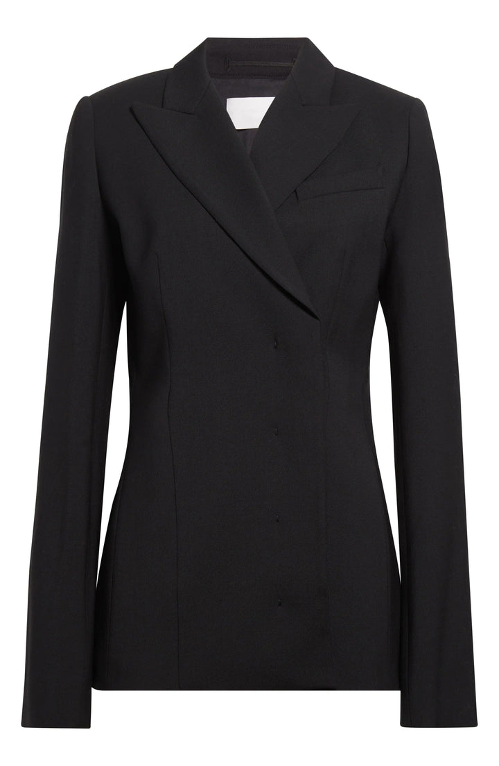 solovedress Women’s Single Breasted Peaked Lapel Blazer – Hidden Button Closure