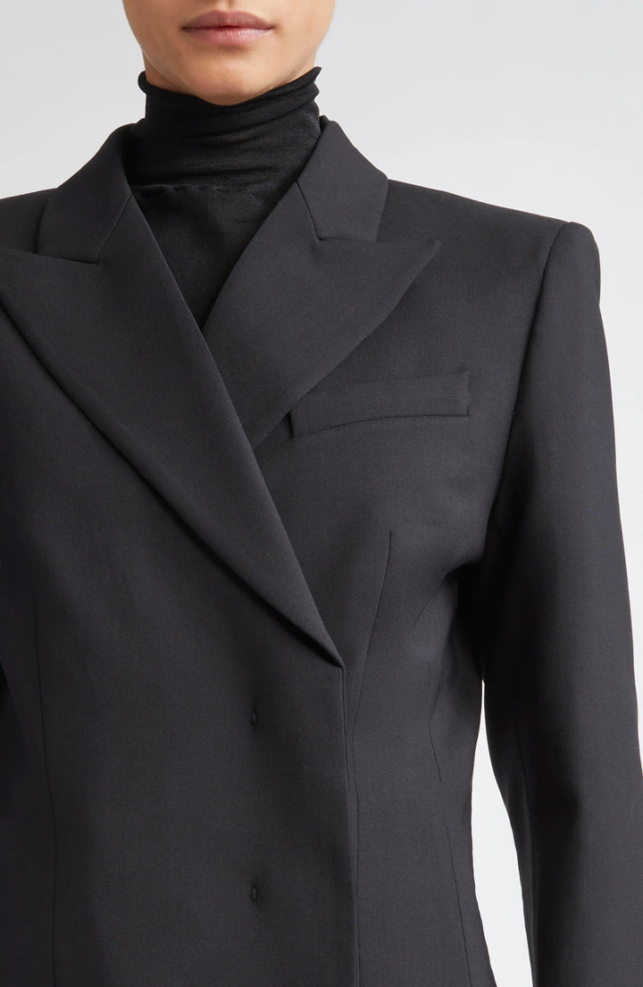 solovedress Women’s Single Breasted Peaked Lapel Blazer – Hidden Button Closure