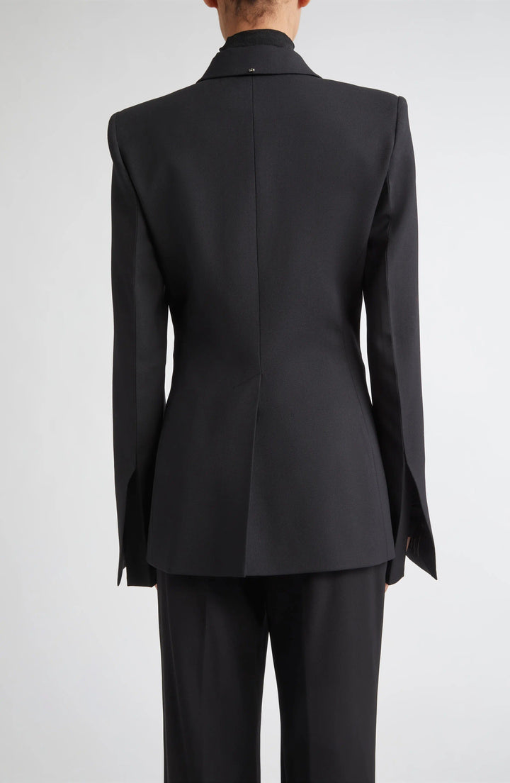 solovedress Women’s Single Breasted Peaked Lapel Blazer – Hidden Button Closure