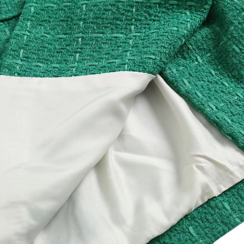 solovedress Women’s Vintage Plaid Tweed Double Breasted Blazer