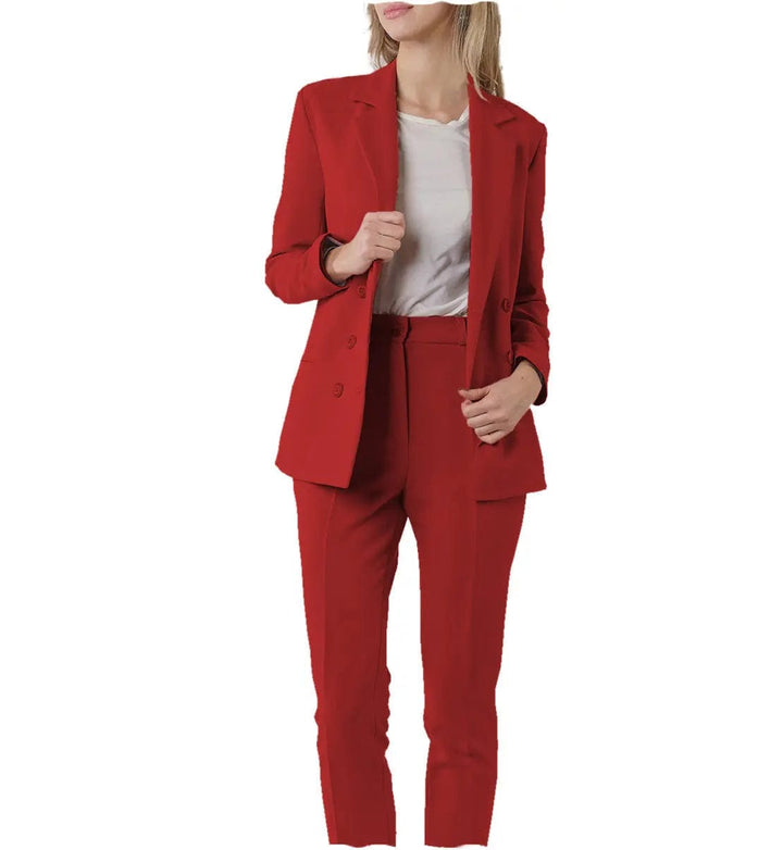 solovedress Women Suit 2 Piece Notch Lapel Blazer（Blazer+Pants）