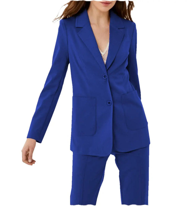solovedress Women Suit 2 Piece Notch Lapel Blazer（Blazer+Pants）