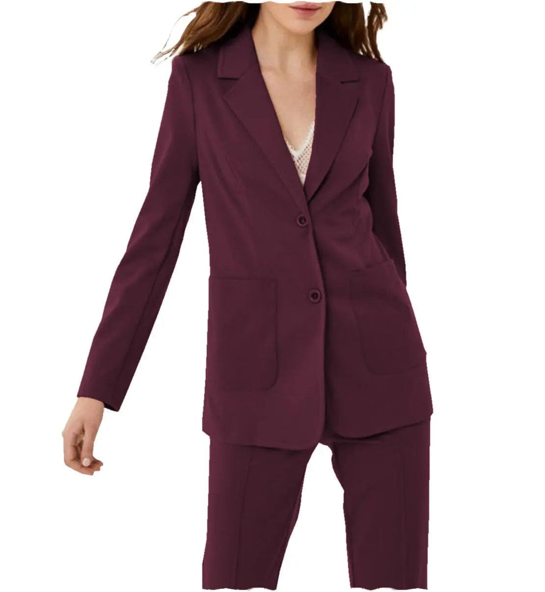 solovedress Women Suit 2 Piece Notch Lapel Blazer（Blazer+Pants）