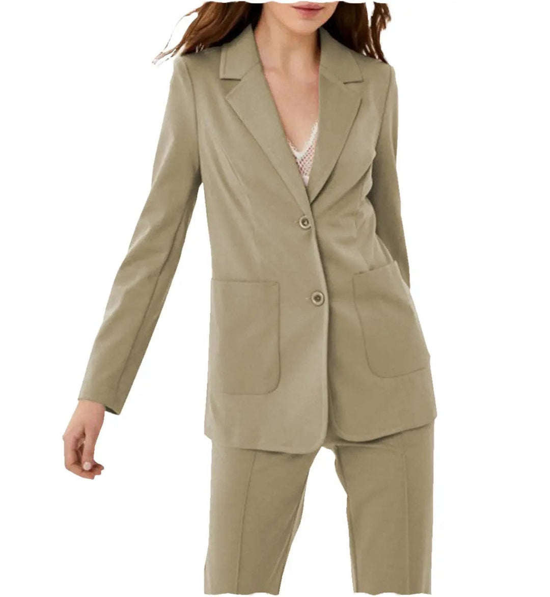 solovedress Women Suit 2 Piece Notch Lapel Blazer（Blazer+Pants）