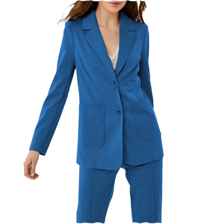 solovedress Women Suit 2 Piece Notch Lapel Blazer（Blazer+Pants）