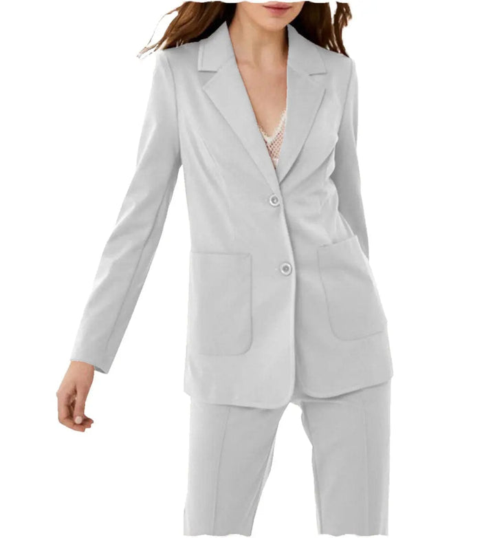 solovedress Women Suit 2 Piece Notch Lapel Blazer（Blazer+Pants）