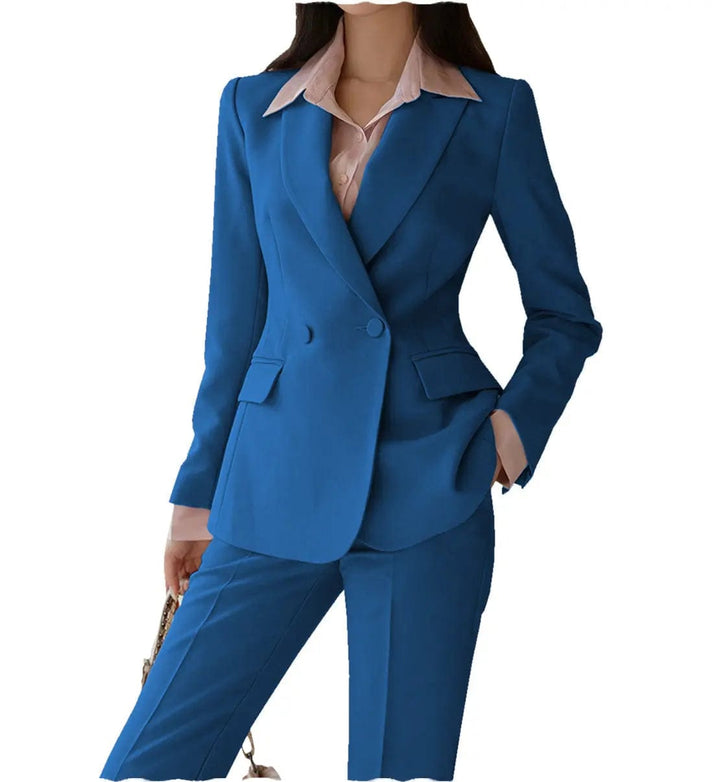 solovedress Women Suit 2 Piece Notch Lapel Blazer (Blazer+Pants)