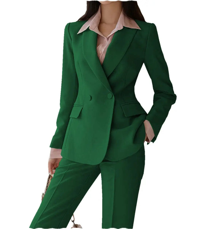 solovedress Women Suit 2 Piece Notch Lapel Blazer (Blazer+Pants)