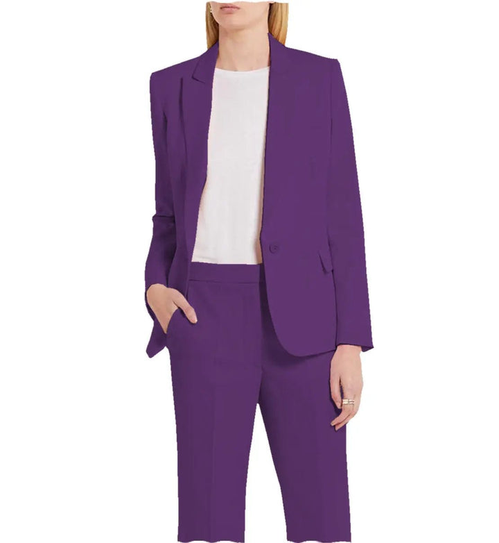 solovedress Women Suit 2 Piece Peak Lapel Blazer