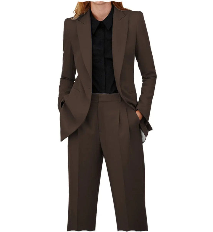 solovedress Women Suit 2 Piece Peak Lapel Blazer