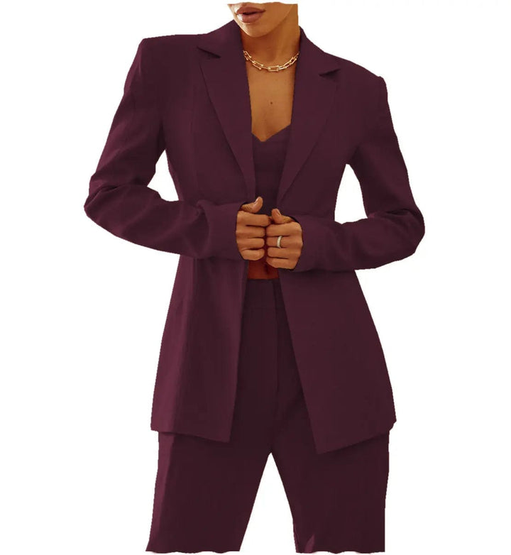 solovedress Women Suit 2 Pieces Notch Lapel Blazer