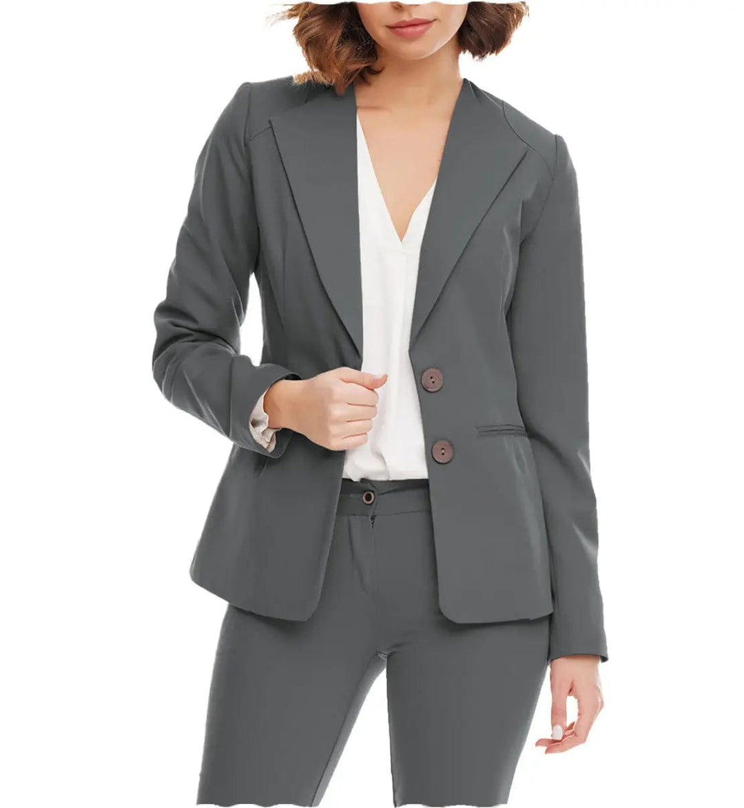 solovedress Women Suit 2 Pieces Peak Lapel Blazer (Blazer+Pants）