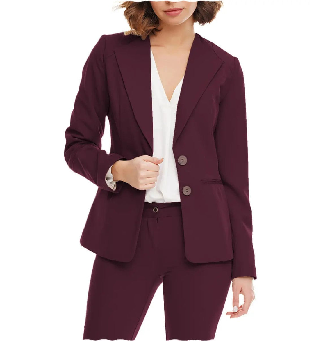 solovedress Women Suit 2 Pieces Peak Lapel Blazer (Blazer+Pants）
