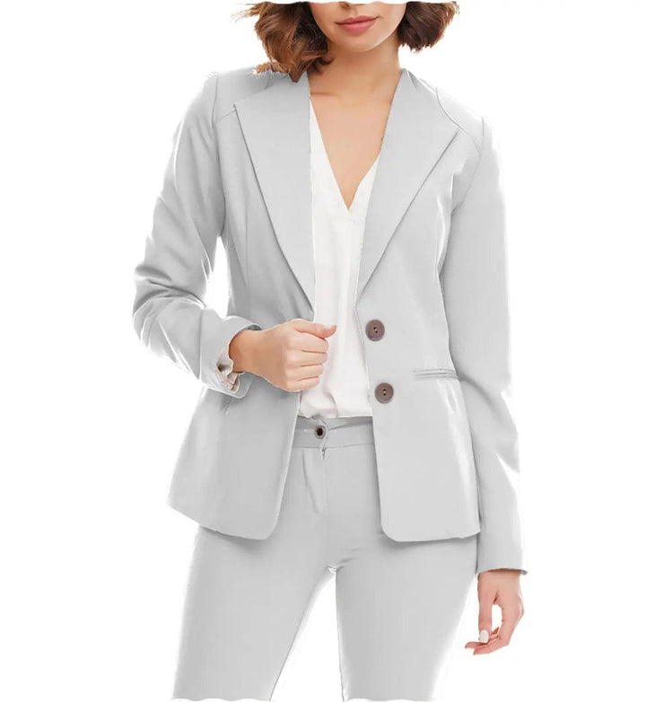 solovedress Women Suit 2 Pieces Peak Lapel Blazer (Blazer+Pants）